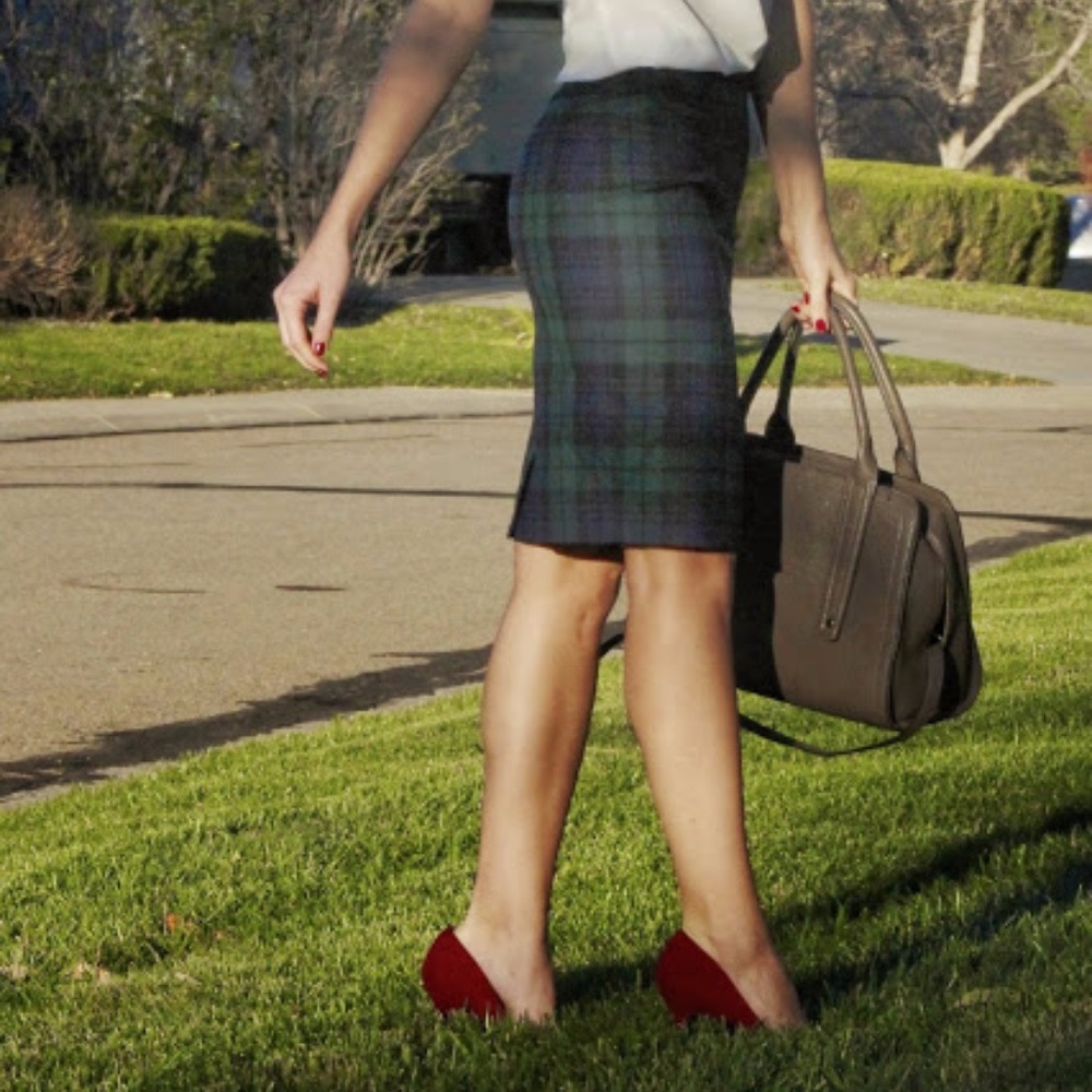 JCrew Tartan pencil skirt